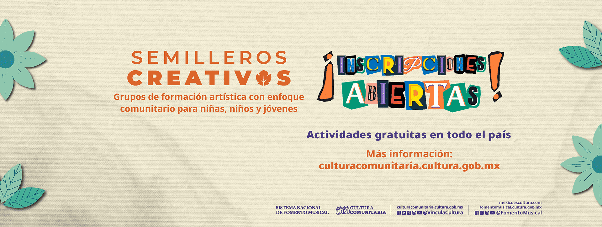 Invitación para formar parte de los Semilleros Creativos de Música